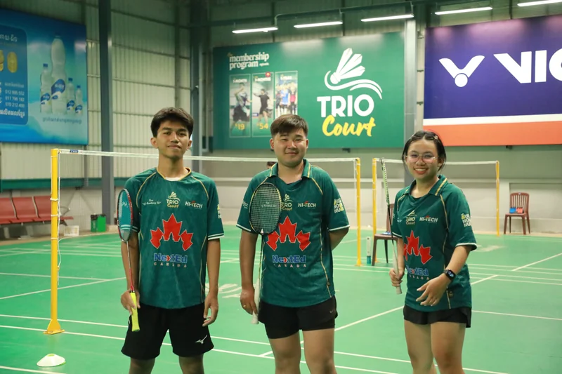 Trio Academy badminton action shot